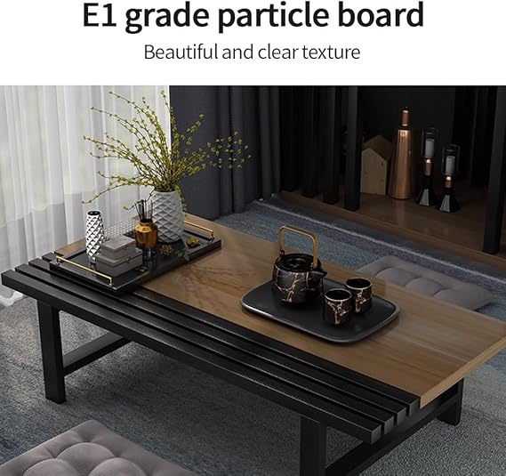 Modern Low Coffee Table, Japanese Style Floor Table, Wooden Altar Table, Chabudai Table, Multifunctional Tea Table for Living Room(Brown,39.4x19.7x9.8in)