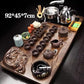Chinese Tea Ceremony Table Tea Set,Kung Fu Tea Set,Tea Serving Tray Kung Fu Tea Set with Wood Solid Wood Tea Tray Drainage Water Storage(Style-1)