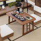 Japanese Folding Coffee Table,Bamboo Foldable Floor Low Table for Sitting on Floor,Portable Collapsible Meditation Tea Table for Tatami Living Room Bay Window,No Assembly (Brown)
